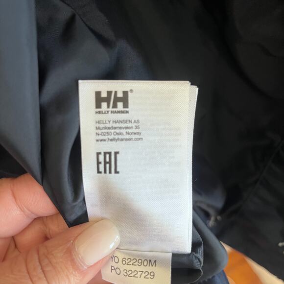 Helly Hansen Lyness Womens Rain Jacket Coat Size XS Blue Nautical Anchor Hooded - Picture 14 of 15